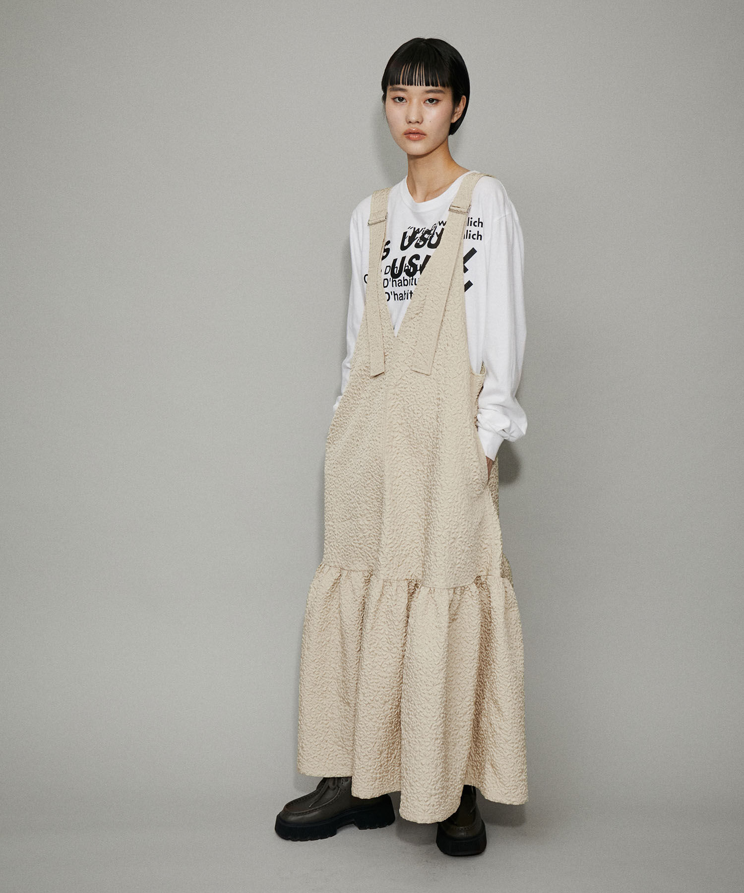 ADAM ET ROPE'「【WEB限定】オーバーオールジャンパースカート」|ジャンパースカート|