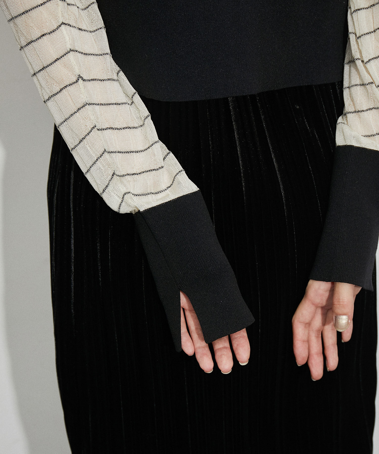 ADAM ET ROPE'「シアーボーダーカーディガン」|カーディガン|