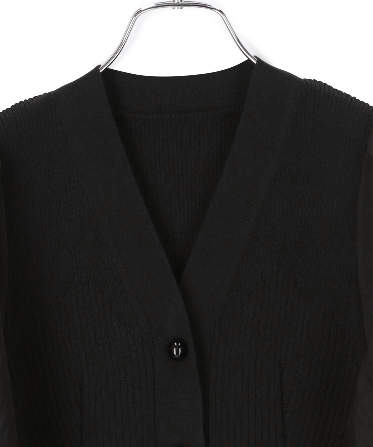 ADAM ET ROPE'「シアースリーブリブカーディガン」|カーディガン|