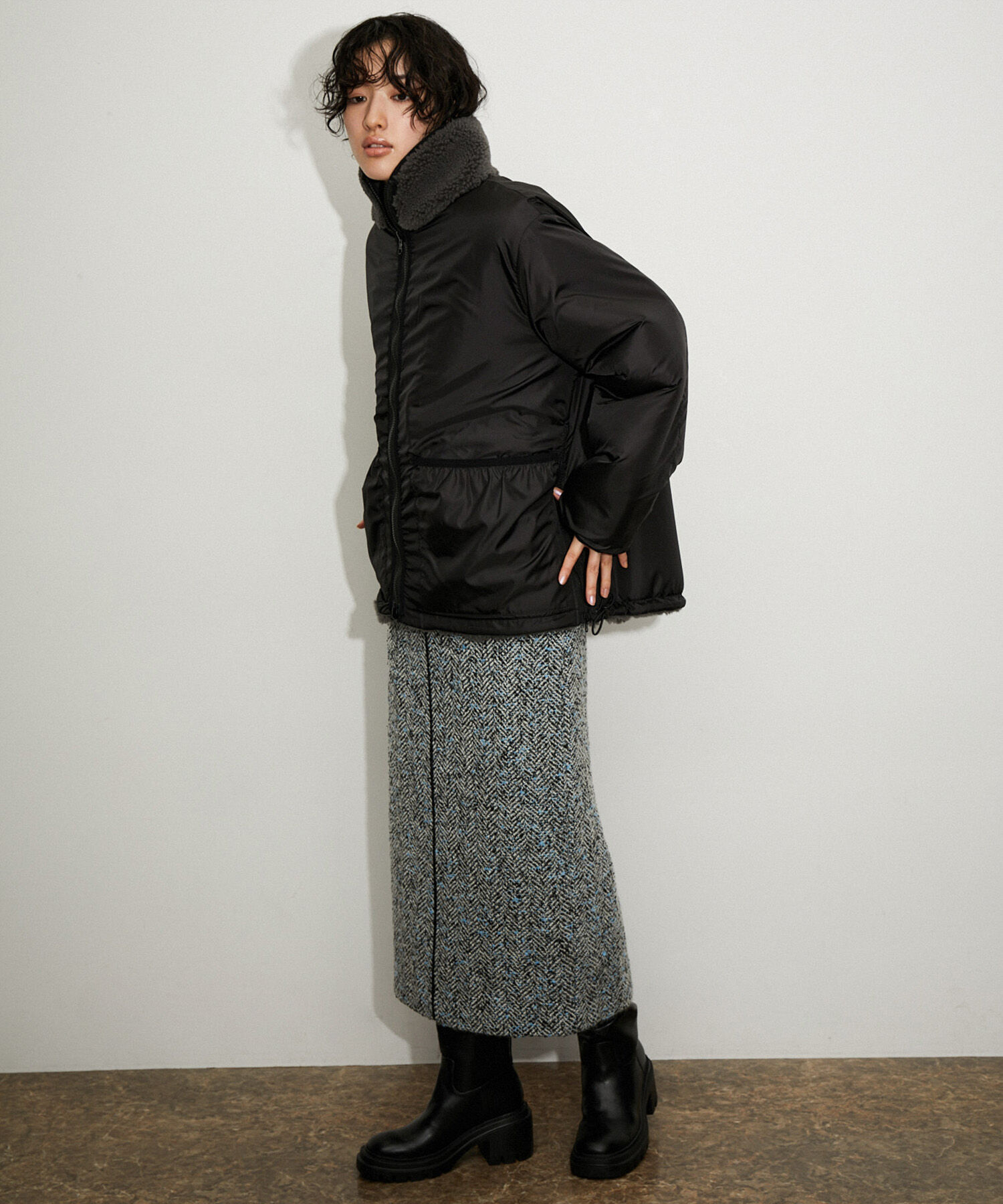 ADAM ET ROPE'「〈リバーシブル〉ボアZIPブルゾン」|ブルゾン・スタジャン|