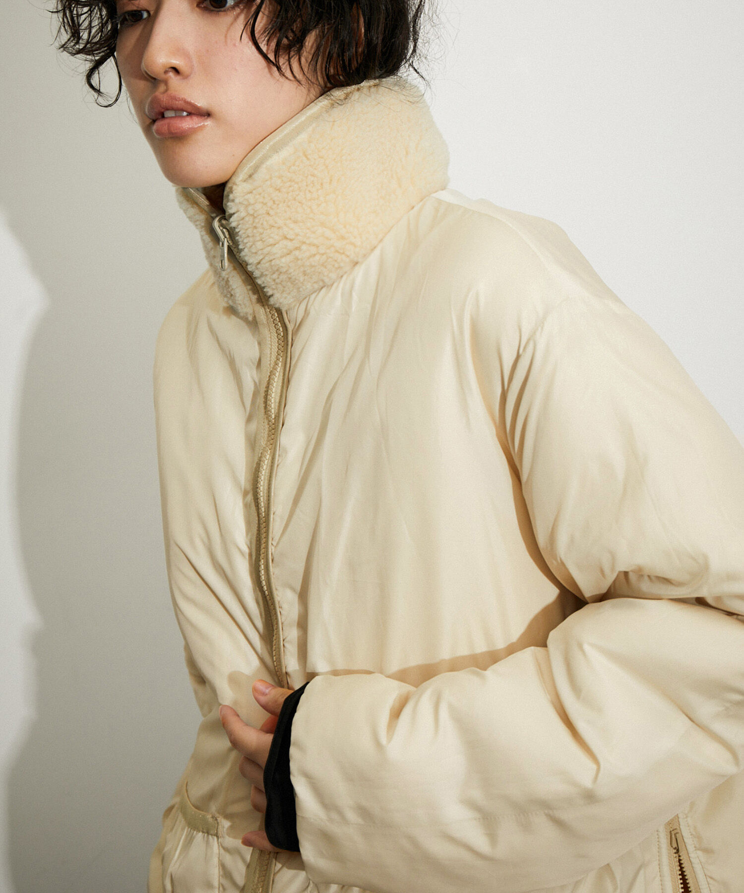 ADAM ET ROPE'「〈リバーシブル〉ボアZIPブルゾン」|ブルゾン・スタジャン|