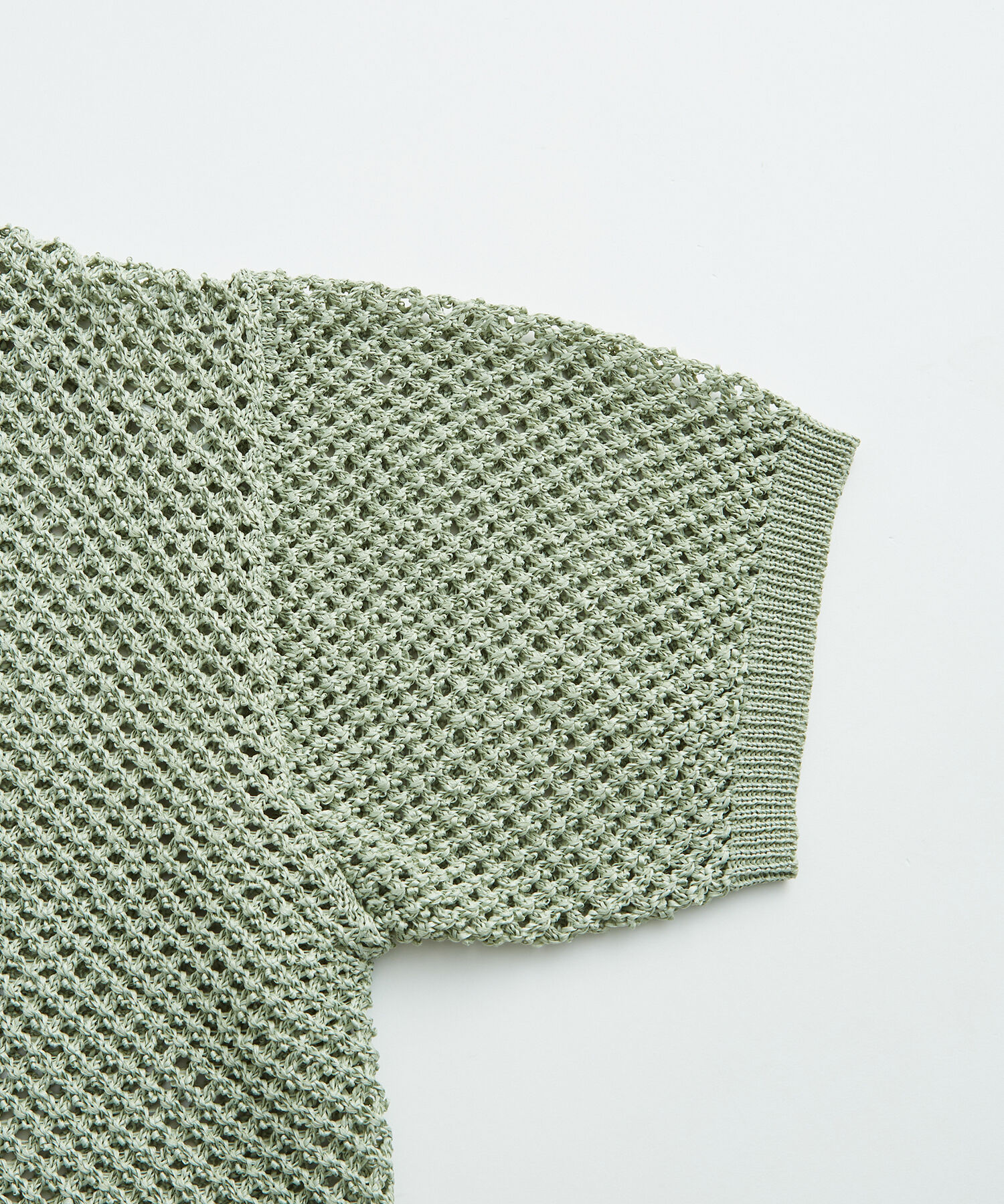 ADAM ET ROPE'「【透かし編みニット】シアー ハーフスリーブ カーディガン / シースルー / サスティナブル / ユニセックス」|カーディガン|