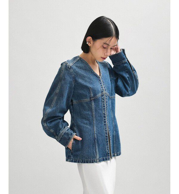 ADAM ET ROPE'「フロントホックデニムブラウス」|シャツ・ブラウス|