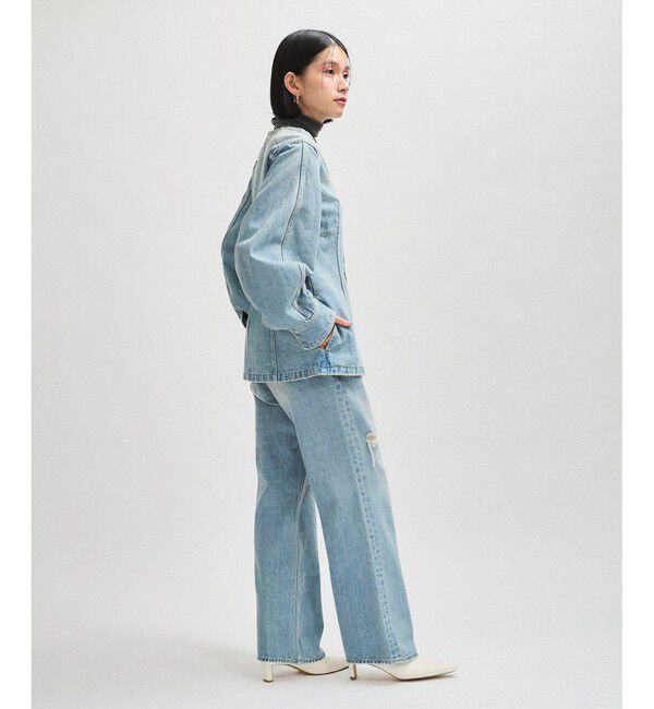 ADAM ET ROPE'「フロントホックデニムブラウス」|シャツ・ブラウス|