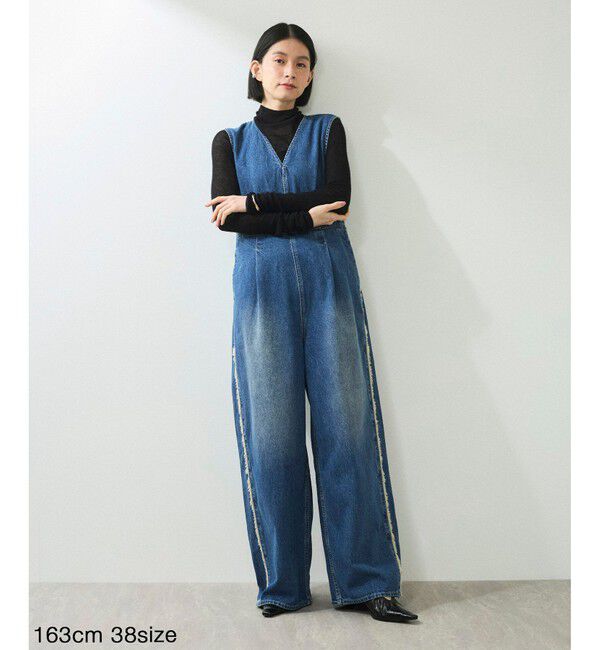 ADAM ET ROPE'「【WEB限定】ラインデニムオールインワン」|オールインワン|