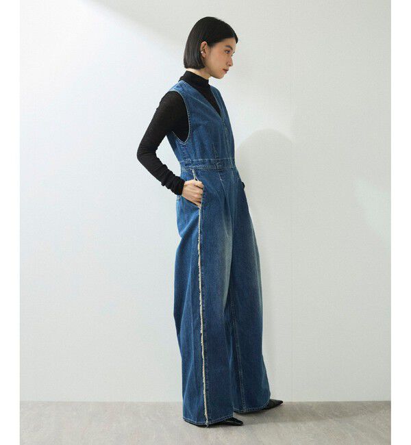 ADAM ET ROPE'「【WEB限定】ラインデニムオールインワン」|オールインワン|