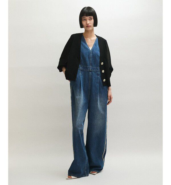 ADAM ET ROPE'「【WEB限定】ラインデニムオールインワン」|オールインワン|