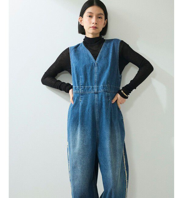 ADAM ET ROPE'「【WEB限定】ラインデニムオールインワン」|オールインワン|
