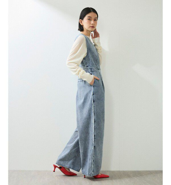 ADAM ET ROPE'「【WEB限定】ラインデニムオールインワン」|オールインワン|