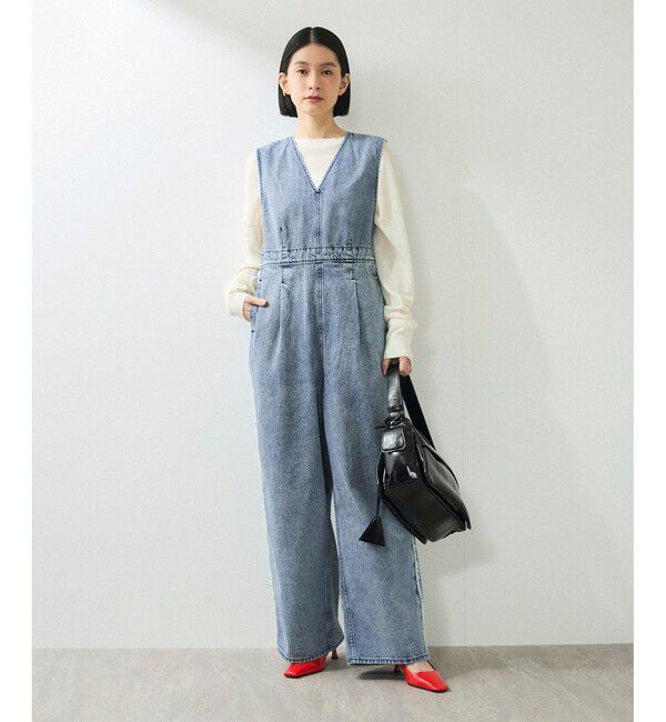 ADAM ET ROPE'「【WEB限定】ラインデニムオールインワン」|オールインワン|