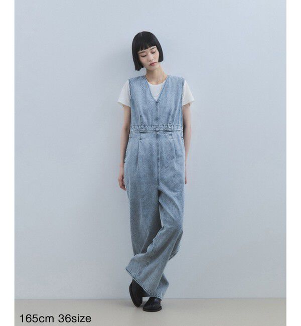 ADAM ET ROPE'「【WEB限定】ラインデニムオールインワン」|オールインワン|
