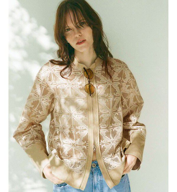 ADAM ET ROPE'「エンブロイダリーメッシュシャツ」|シャツ・ブラウス|