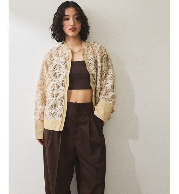 ADAM ET ROPE'「エンブロイダリーメッシュシャツ」|シャツ・ブラウス|