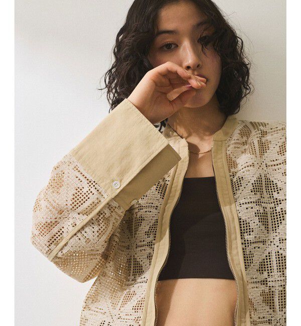 ADAM ET ROPE'「エンブロイダリーメッシュシャツ」|シャツ・ブラウス|