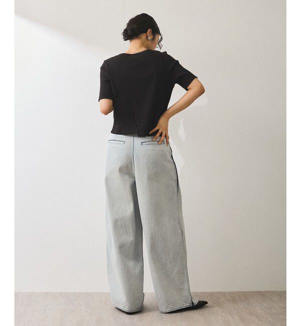 ADAM ET ROPE'「【WEB限定】アシンメトリーカッティングTシャツ」|Tシャツ・カットソー|