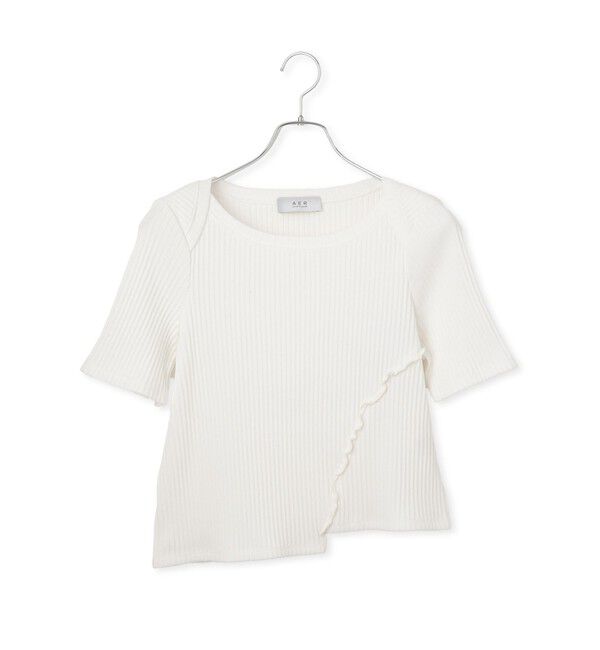 ADAM ET ROPE'「【WEB限定】アシンメトリーカッティングTシャツ」|Tシャツ・カットソー|