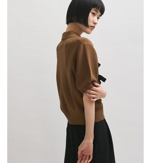 ADAM ET ROPE'「リボンポロニット」|ポロシャツ|