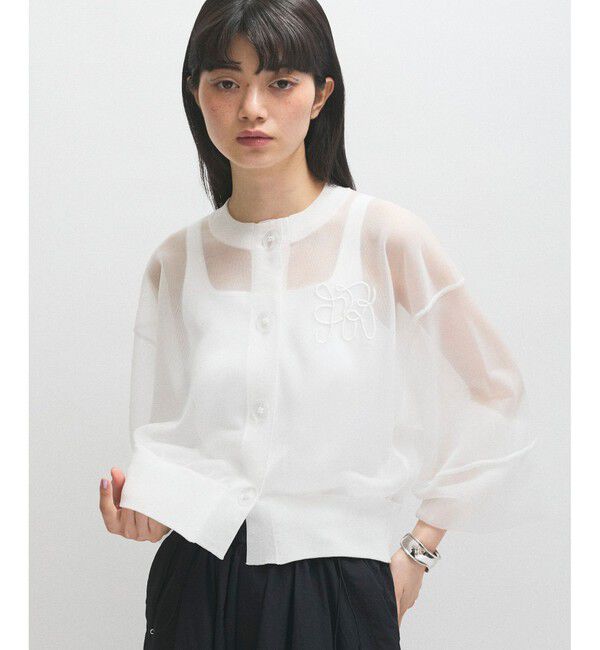 ADAM ET ROPE'「シアーロゴカーディガン」|カーディガン|