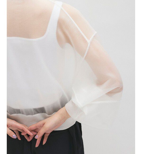 ADAM ET ROPE'「シアーロゴカーディガン」|カーディガン|