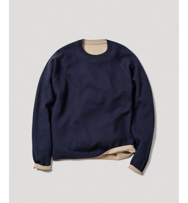 ADAM ET ROPE'「《リバーシブル》カシミヤブレンド ニットプルオーバー」|ニット・セーター|ネイビー(40)