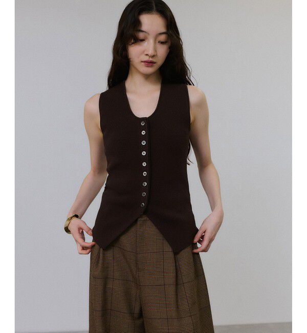 ADAM ET ROPE'「フルニードルニットジレ」|ベスト・ジレ|