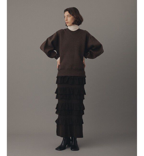 ADAM ET ROPE'「【サステナブル】フリルニットスカート」|スカート|