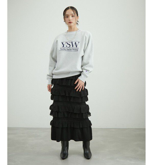 ADAM ET ROPE'「【サステナブル】フリルニットスカート」|スカート|