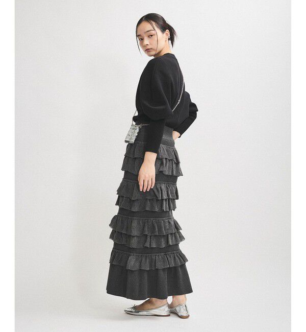 ADAM ET ROPE'「【サステナブル】フリルニットスカート」|スカート|