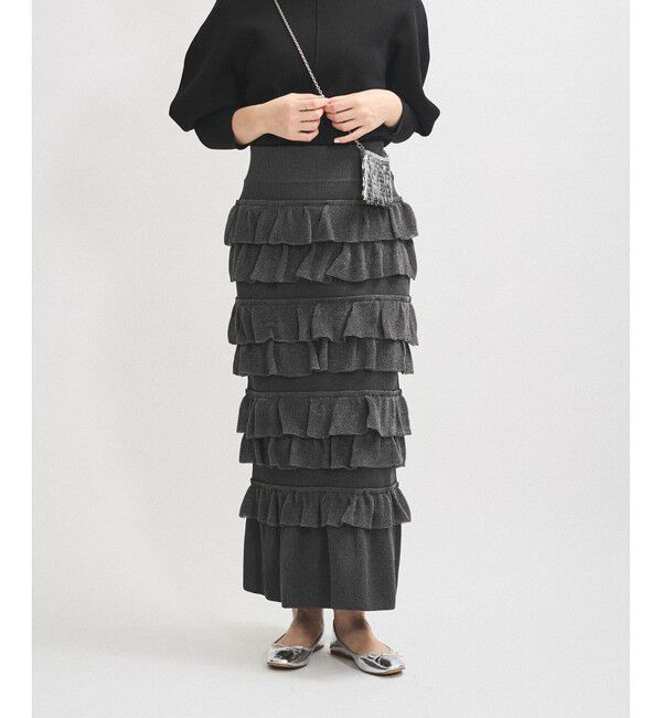 ADAM ET ROPE'「【サステナブル】フリルニットスカート」|スカート|