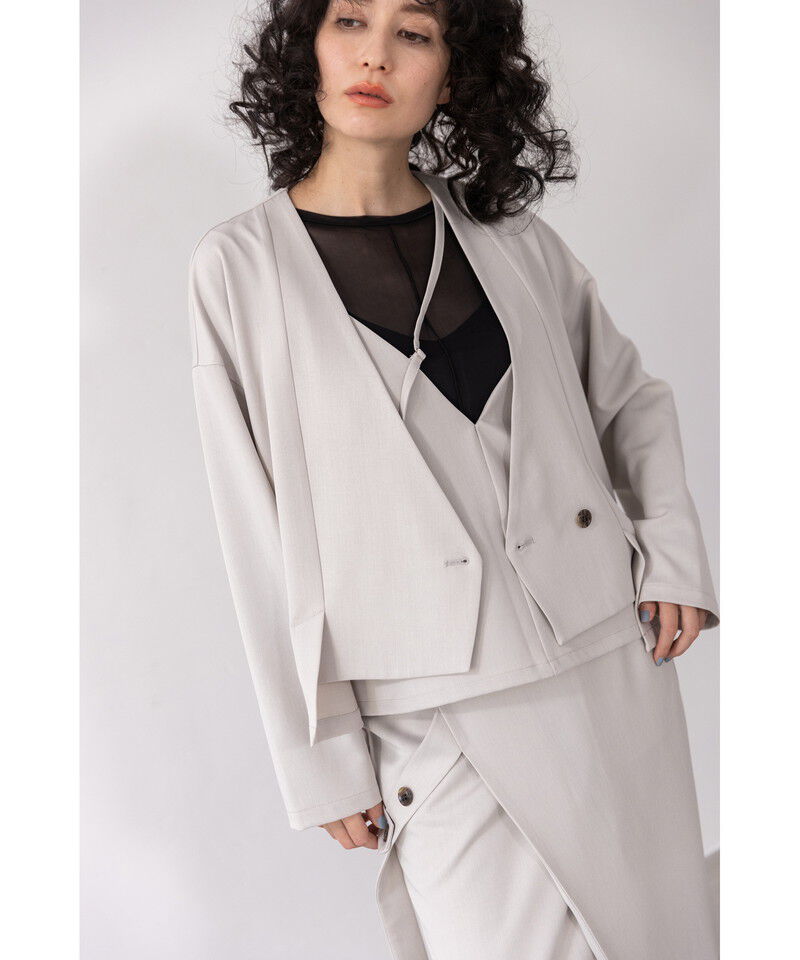  「ノーカラーショートジャケット」|ノーカラージャケット|