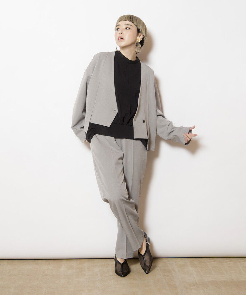  「ノーカラーショートジャケット」|ノーカラージャケット|