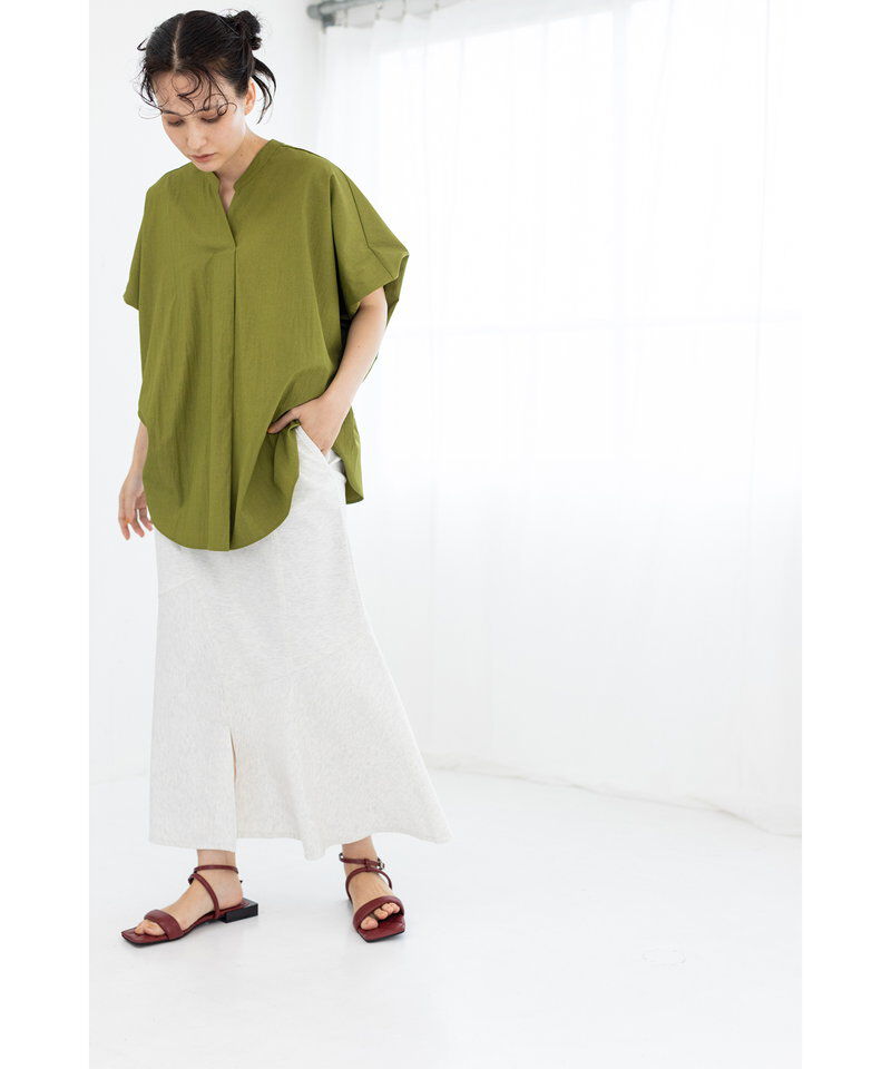  「ジャージー切替マーメイドスカート」|フレア|