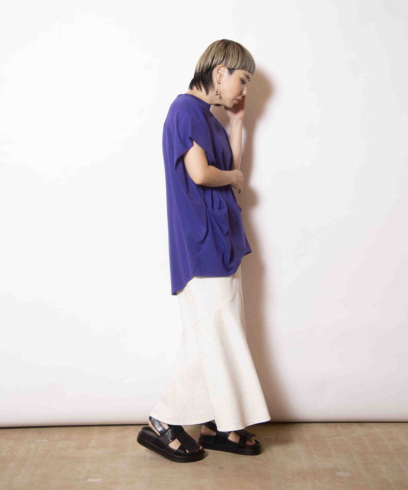  「ジャージー切替マーメイドスカート」|フレア|