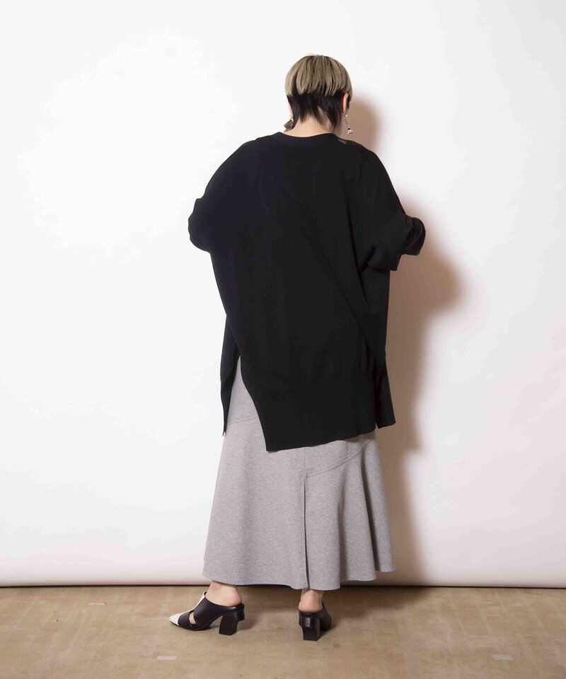  「ジャージー切替マーメイドスカート」|フレア|