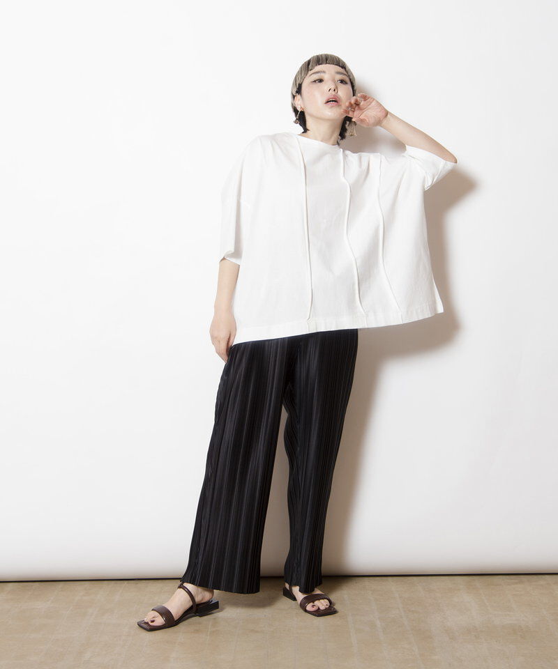  「リボンアレンジ切替Tシャツ」|Tシャツ・カットソー|