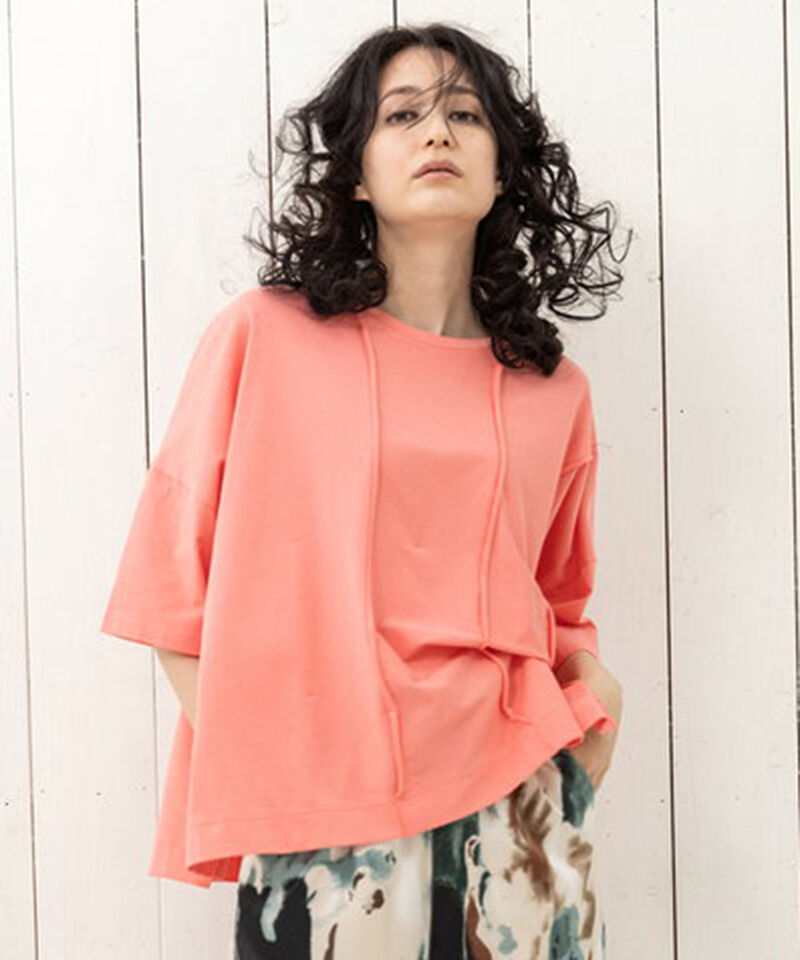  「リボンアレンジ切替Tシャツ」|Tシャツ・カットソー|PINK