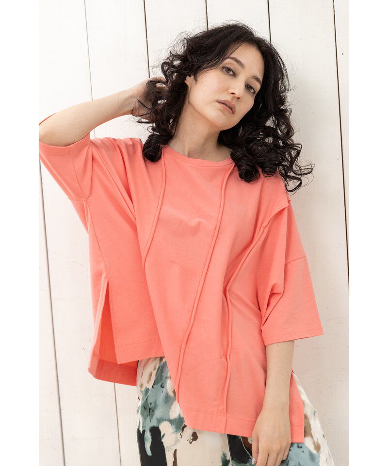  「リボンアレンジ切替Tシャツ」|Tシャツ・カットソー|