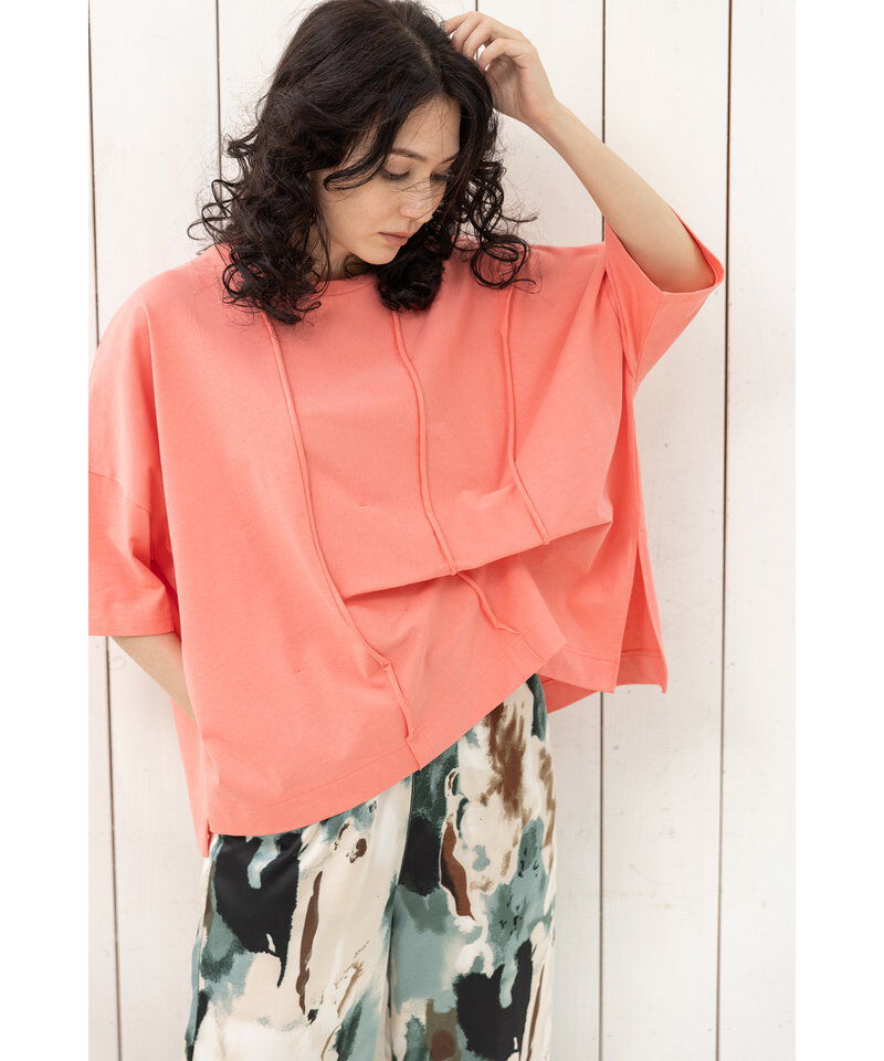  「リボンアレンジ切替Tシャツ」|Tシャツ・カットソー|