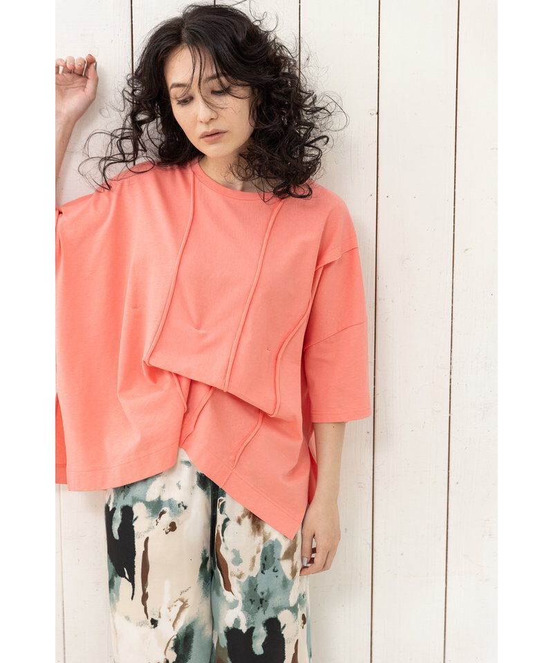  「リボンアレンジ切替Tシャツ」|Tシャツ・カットソー|