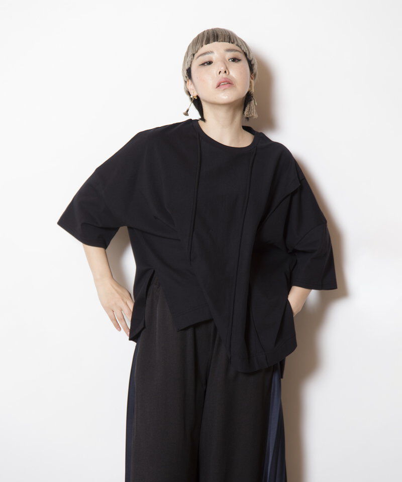  「リボンアレンジ切替Tシャツ」|Tシャツ・カットソー|