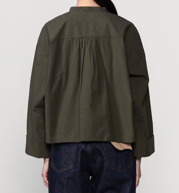 GYMPHLEX「Gymphlex | ヴィンテージライク バンドカラーショートシャツ WOMEN」|シャツ・ブラウス|