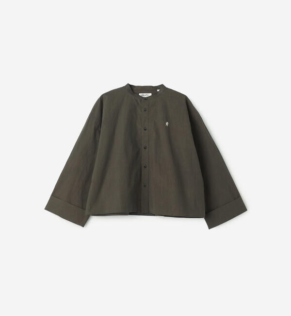 GYMPHLEX「Gymphlex | ヴィンテージライク バンドカラーショートシャツ WOMEN」|シャツ・ブラウス|