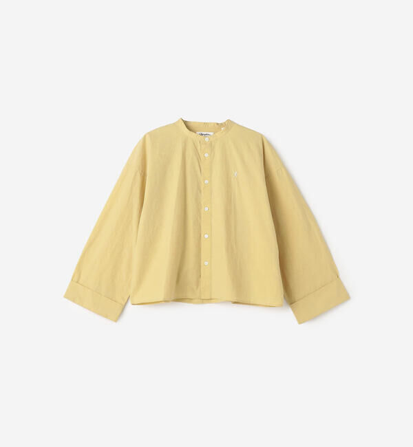 GYMPHLEX「Gymphlex | ヴィンテージライク バンドカラーショートシャツ WOMEN」|シャツ・ブラウス|YELLOW系1