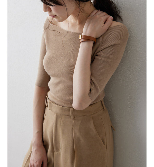 THE PAUSE「【THE PAUSE】オフショルハーフスリーブプルオーバー」|ニット・セーター|