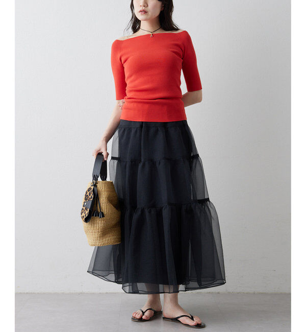 THE PAUSE「【THE PAUSE】オフショルハーフスリーブプルオーバー」|ニット・セーター|