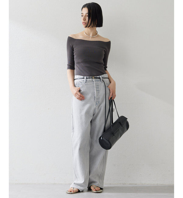 THE PAUSE「【THE PAUSE】オフショルハーフスリーブプルオーバー」|ニット・セーター|