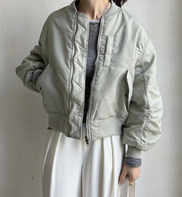  「【WEB限定】MA-1ショートブルゾン」|ブルゾン・スタジャン|グレー