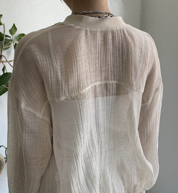  「【WEB限定】布帛ドッキングカーディガン」|カーディガン|