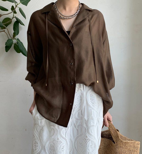  「シアー開襟シャツ」|シャツ・ブラウス|