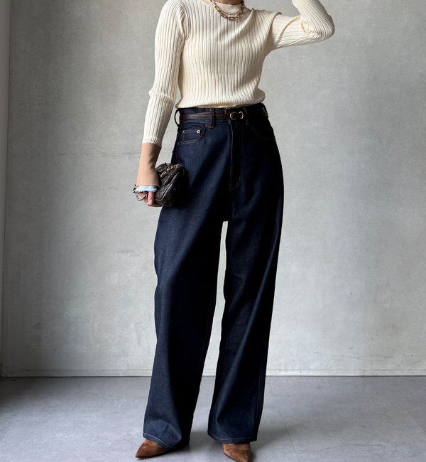  「【WEB限定】レイヤード配色シアースリーブプルオーバー」|ニット・セーター|